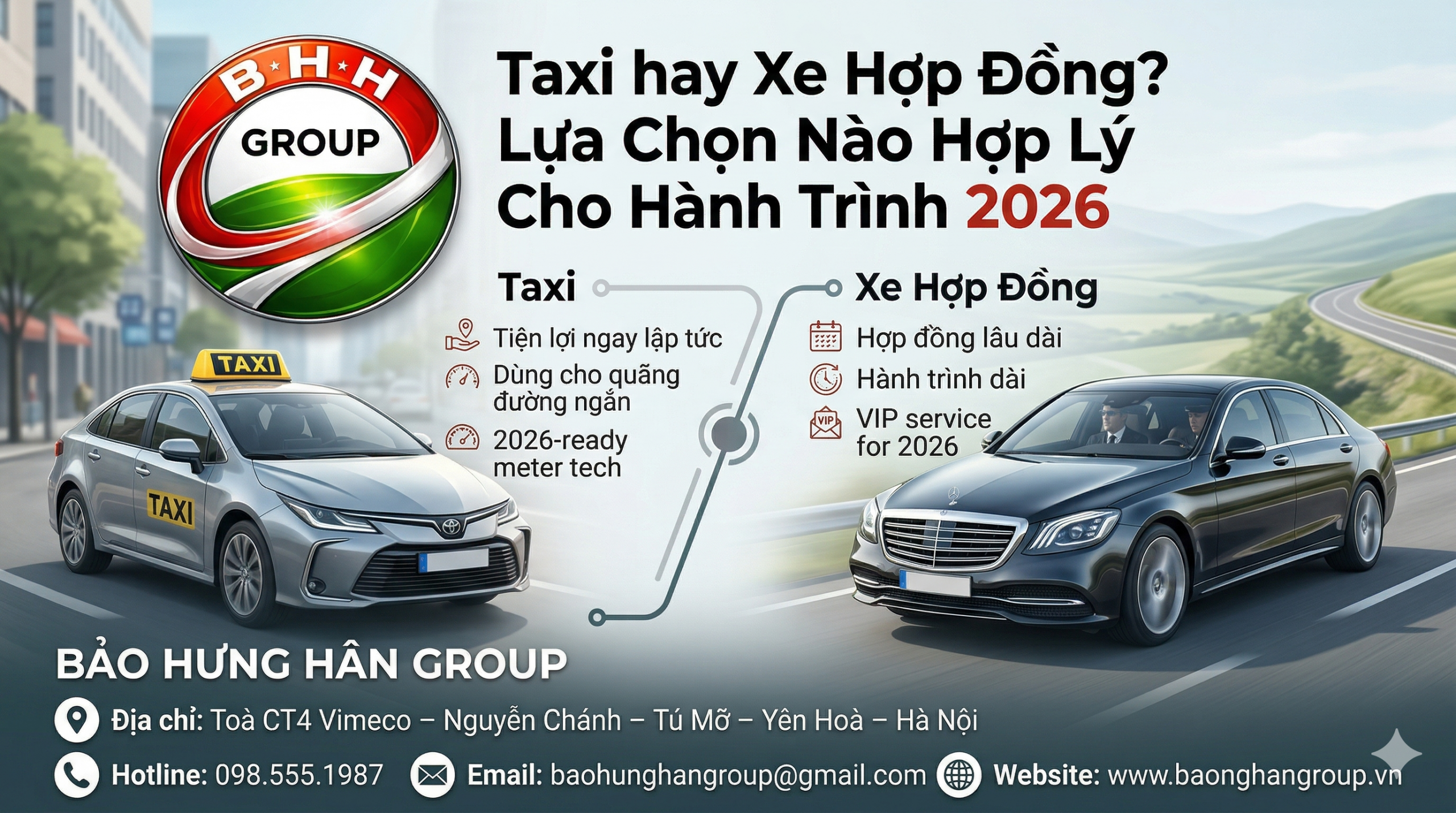 Taxi hay Xe Hợp Đồng? Lựa Chọn Nào Hợp Lý Cho Hành Trình 2026